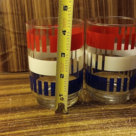 Vintage Libbey patriotic red white blue barware party cookout glass Ware - Picture 3 of 5